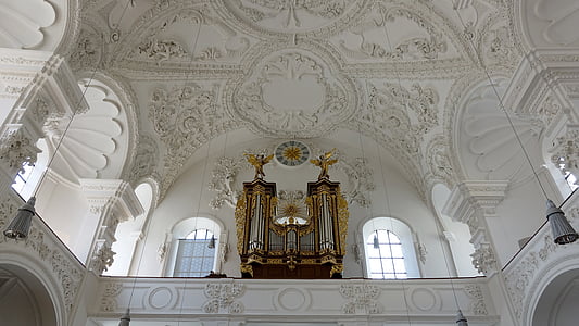 iglesias de techo, estuco, órgano, Altötting, religión, católica