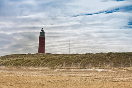 ngọn hải đăng, cỏ, cồn cát, Gió, seafaring, Texel, Hà Lan