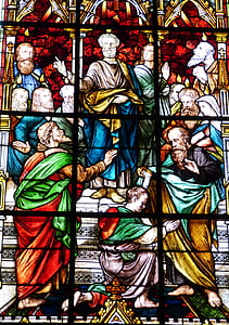 vindue, farvet glas, kirkens vindue, kirke, tro, Glasmaleri, Bibelen
