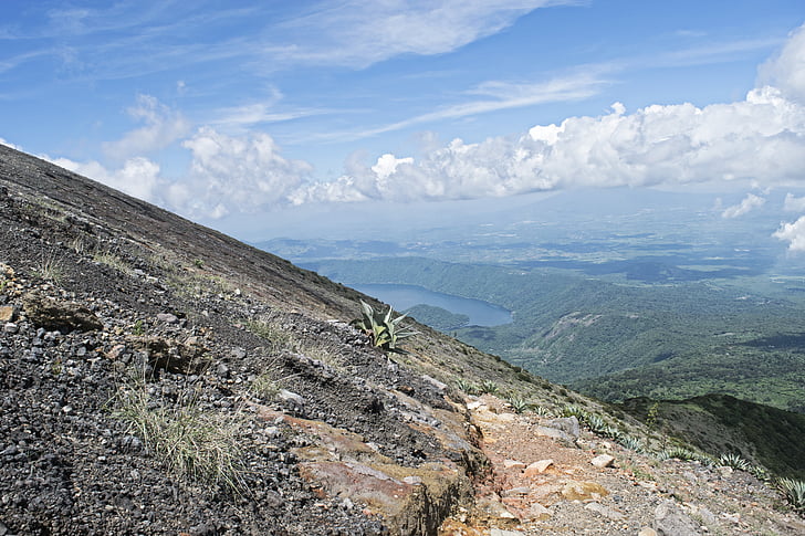 coatepeque, zaļš kalns, Salvadora
