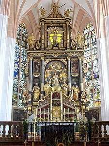 church, altar, interior, religion, monastery, mondsee, christian