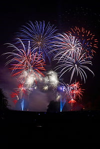 fireworks, bonfire, night, burst, firework display, celebration, exploding