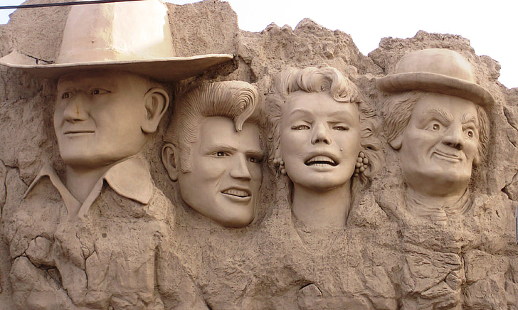 hollywood, statues, wall, movie, sculpture, presentation, celebrity
