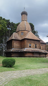 ukrán templom, Curitiba, építési, fa, kultúra, építészet, ház