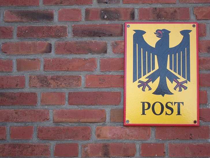 Escut, correu, Deutsche bundespost, Àguila Federal, autoritat, burocràcia, privatització