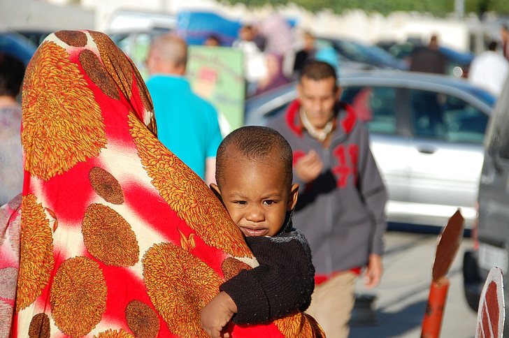Maroko, otrok, fant, mati, ljudje, malček, ljubko