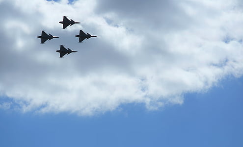 vliegtuigen, jas, luchtmacht, weergeven, Saab, wolk, Himmel