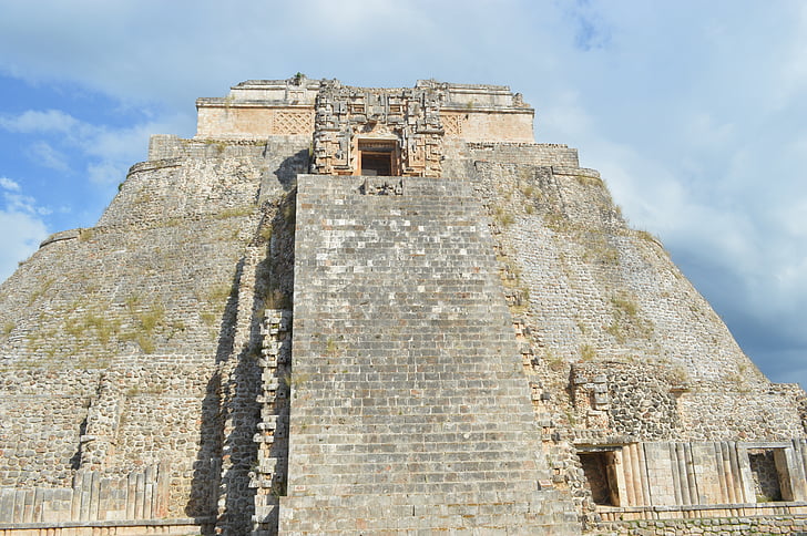 piramide, Mexico, Maya, het platform, Uxmal, Azteekse, zon