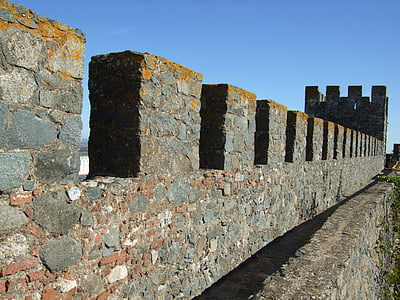 slott, Castle wall, Beja, Portugal, fort, vägg - byggnaden har, arkitektur