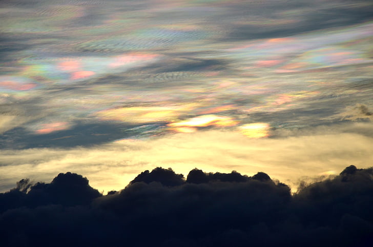 awan, warna-warni, warna-warni, awan gelap, Fajar, cahaya, alam