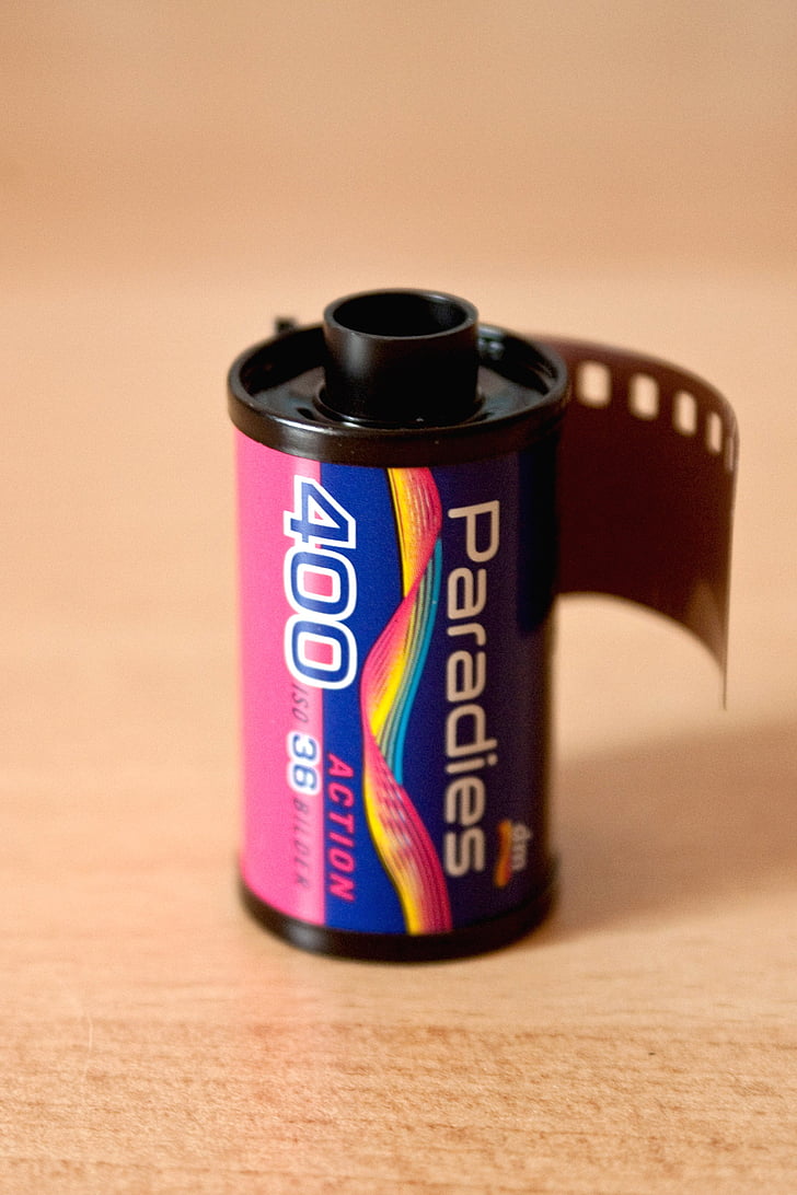 analóg, film, doboz, film tartály, 35 mm-es film, fotózás, felvétel