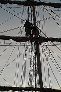 netherlands, harlingen, sunset, sail, mast, boat, rigging