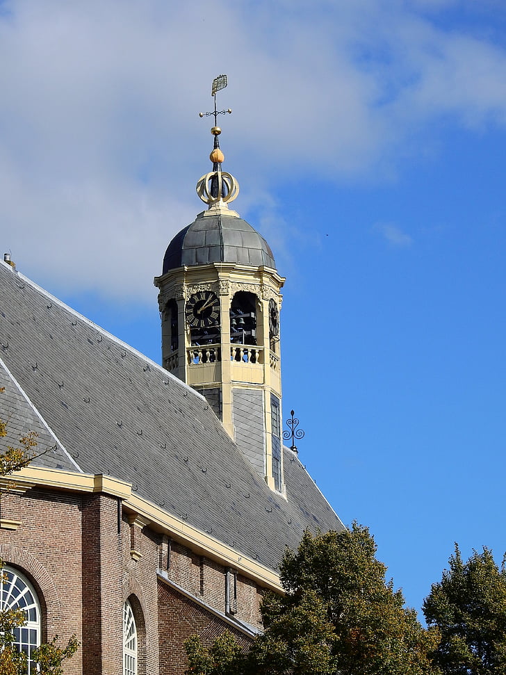 Igreja, campanário, Holanda, Países Baixos, edifício, arquitetura