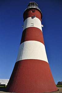 lighthouse, seaside, blue sky, travel, beacon, marine, tower