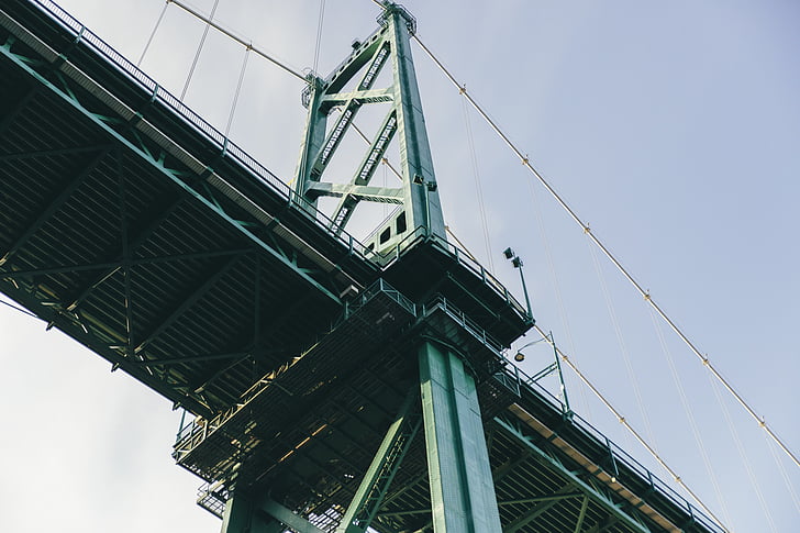 architecture, bridge, perspective, suspension bridge