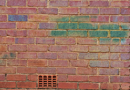 墙上, 砖, 红色, 绿色, 平铺, 通风