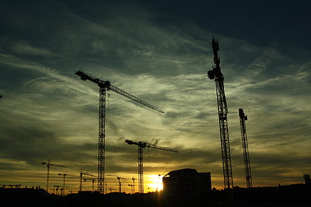constructing, construction, construction site, cranes, public domain images