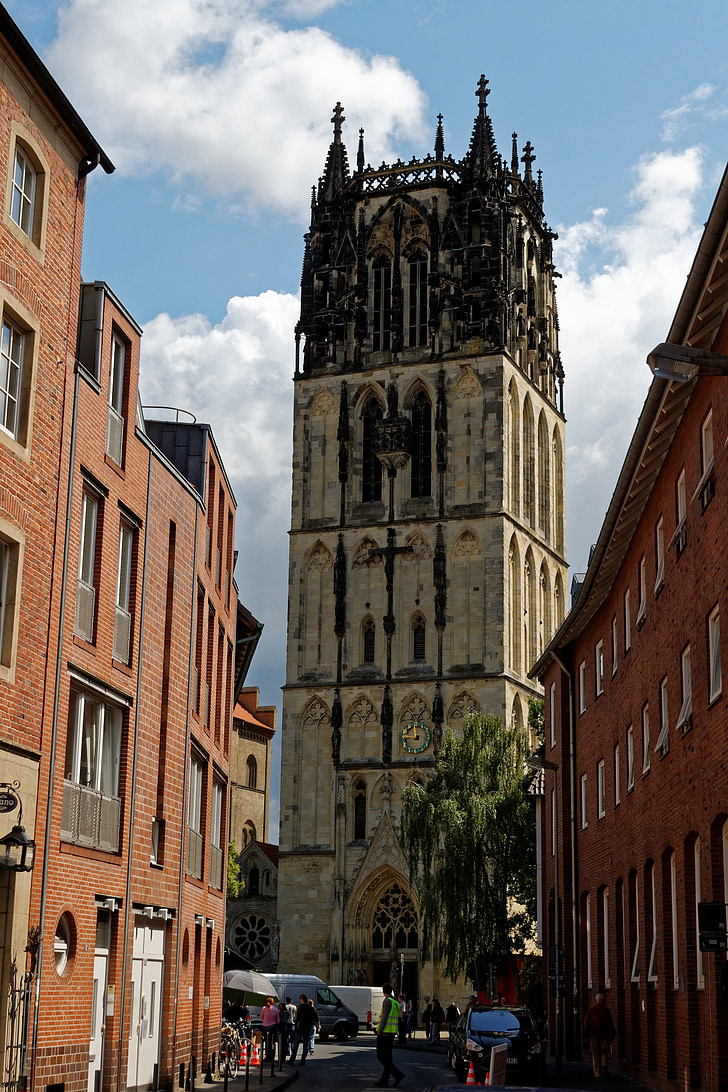 Église, steeple, bâtiment, architecture, Münster