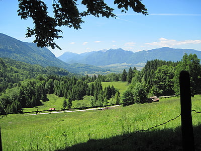 Alpler'in eteklerinde, Hiking, dağlar, Panorama