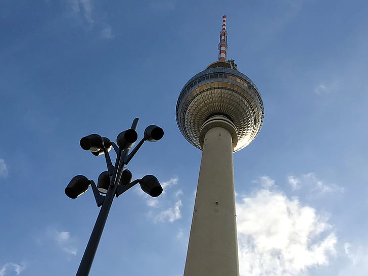 Berlín, televizní věž, Alexanderplatz, orientační bod, zajímavá místa, Alex, obloha