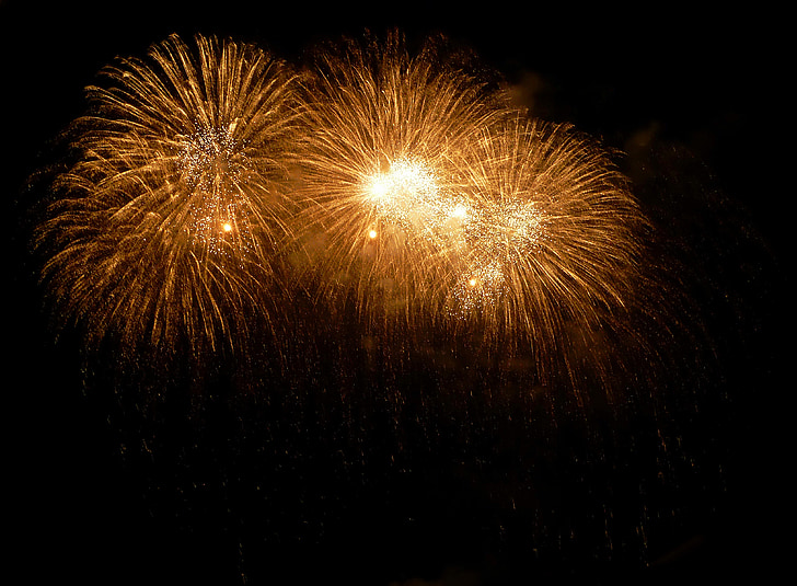 fireworks, light, night, beautiful, schaffhausen yellow, dark, explosion