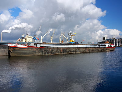 amphiro, kuģis, osta, Amsterdam, Harbor, kravas, kuģis