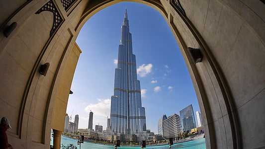 Dubai, öken, Burj kalifa, Arabemiraten, Holiday, arkitektur, inbyggd struktur