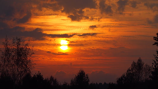ηλιοβασίλεμα, ουρανός, φύση, Φινλανδικά, σύννεφα, ορίζοντα, σούρουπο