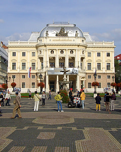 Bratislava, Slovakien, Nationalteatern, arkitektur, staden, byggnad, gamla stan