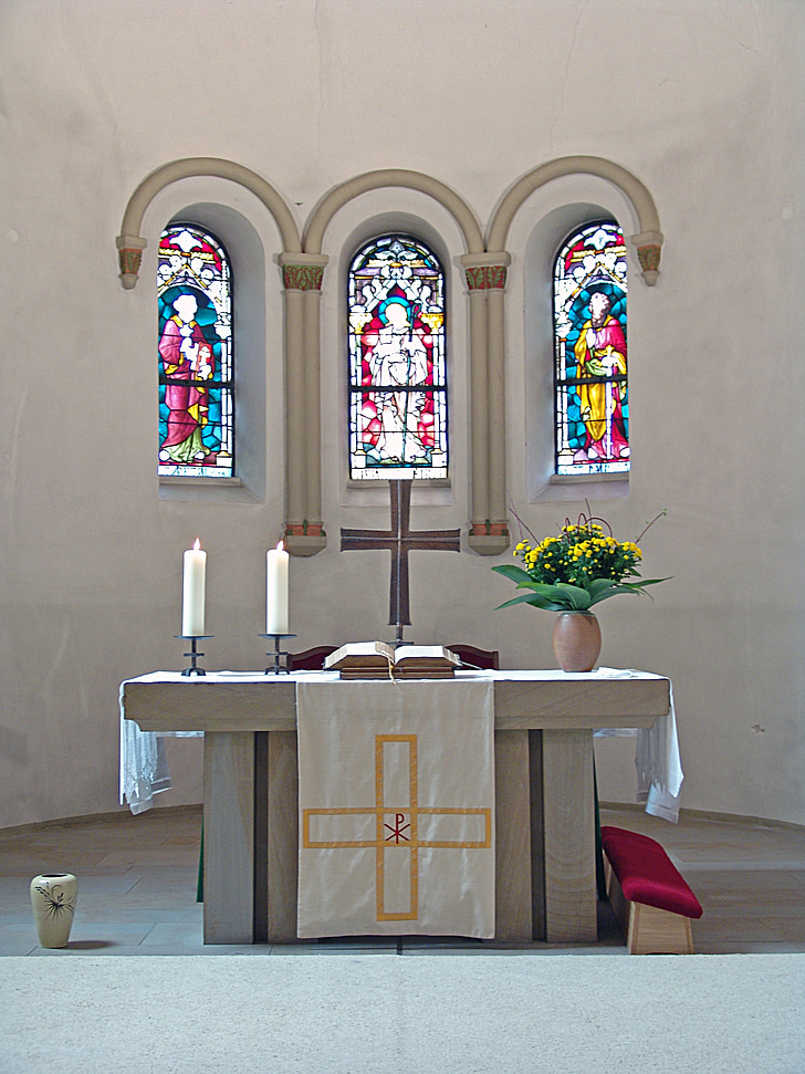 kerk, altaar, christelijke, Christendom, Gebrandschilderd glas