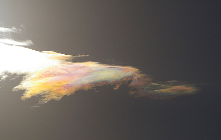 sky, cloud, rainbow, colours, halo, refraction, light