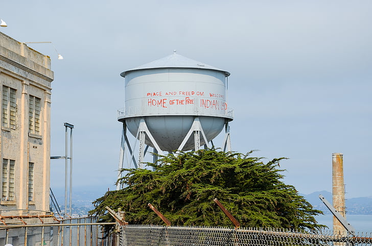 Alcatraz, Verenigde Staten, Amerika, Californië, watertoren, gevangenis, eiland