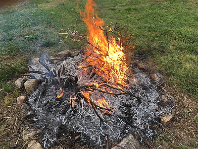 arde încet, foc, arde, strălucire, fum, lemn de foc, foc - fenomen natural