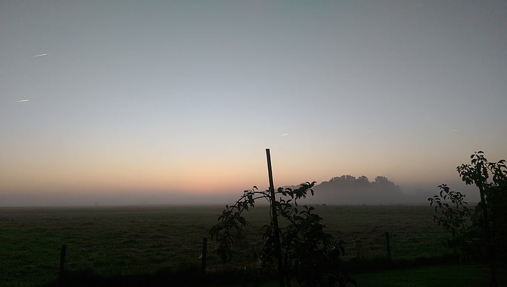 lever du soleil, Holland, Meadow, nature, coucher de soleil, paysage