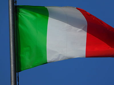 karogs, Itālija, tricolor, vējš, Itālijas karogs