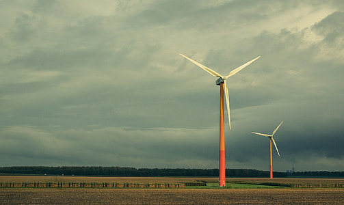 風車, 再生可能エネルギー, 風景, 自然, 空, ブルー, 農村