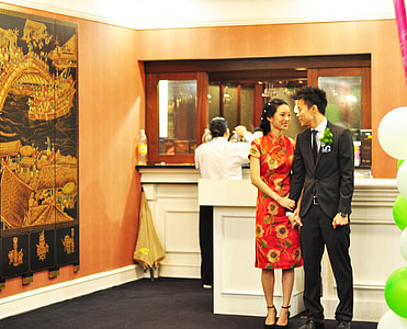 Hochzeit, Chinesisch, paar, Romantik