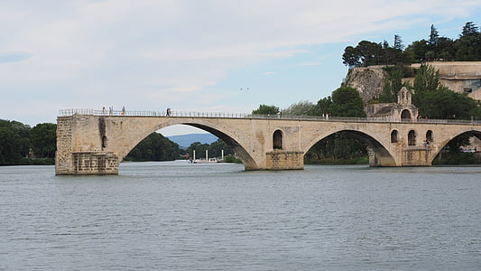Pont saint bénézet, Pont d'avignon, Rhône, Avignon, harabe, kemer Köprüsü, tarihi koruma