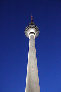 Torre de TV, Berlim, Torre de rádio, céu, Alexanderplatz, locais de interesse, capital