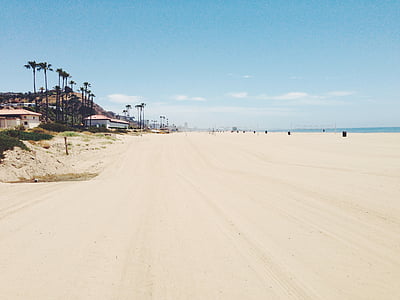 Beach, California, tengerparti, homok, Shore, tengerpart, partvonal