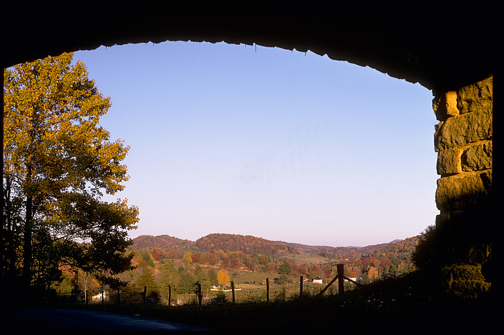 Blue Ridge mountains, fallen, Herbst, Berge, Himmel, Wolken, Natur