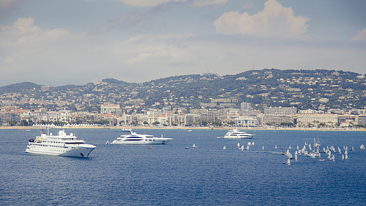 mar, barcos, de la nave, viajes, Cannes, Francia, vacaciones