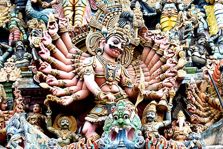 Madurai, templom, hagyomány, Anita, színes, istenség, kultúra