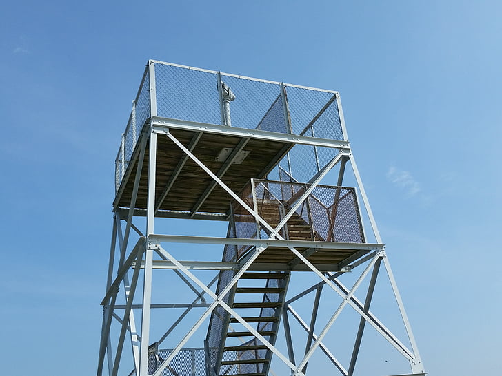 torony, Őrtorony, Park, természet, lépcsők, fém