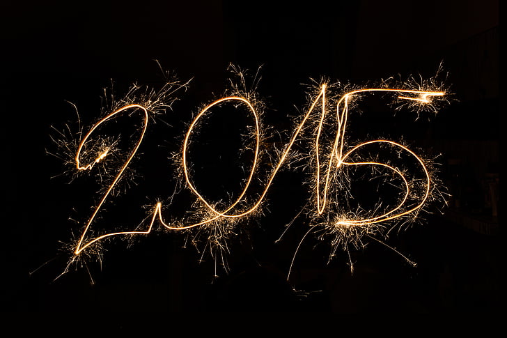 2015, retrospectivă, sparkler, scântei, foc de artificii - om face obiectul, foc - fenomen natural, sărbătoare