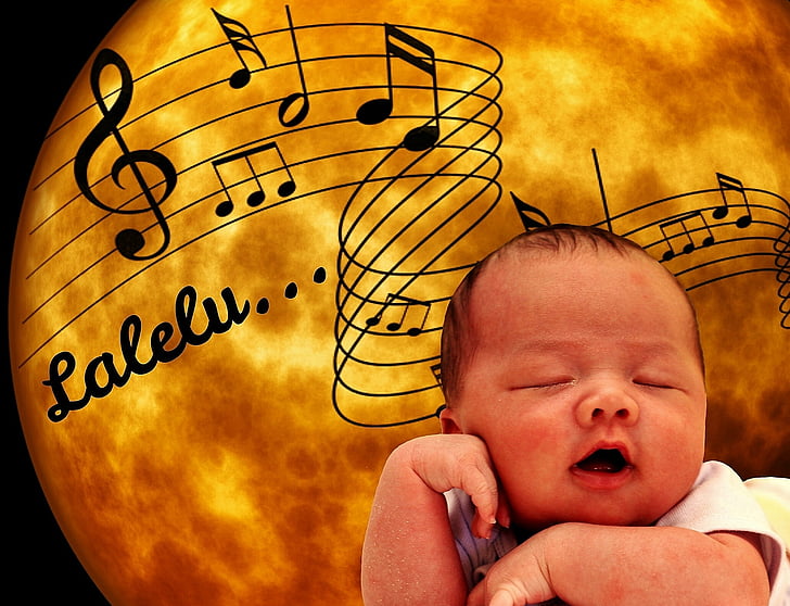 bebê, sono, lua, música infantil, bonito, pacífica, uma pessoa