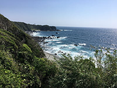 海, 海岸, senjojiki, 日本, 和歌山, 白滨