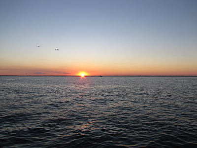 puesta de sol, Océano, agua, sol, verano, paisaje, al atardecer
