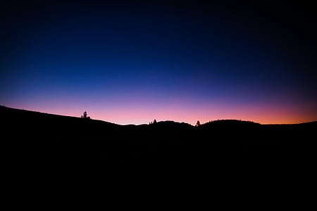 solnedgang, bilde, mørk, fjell, Highland, landskapet, natur