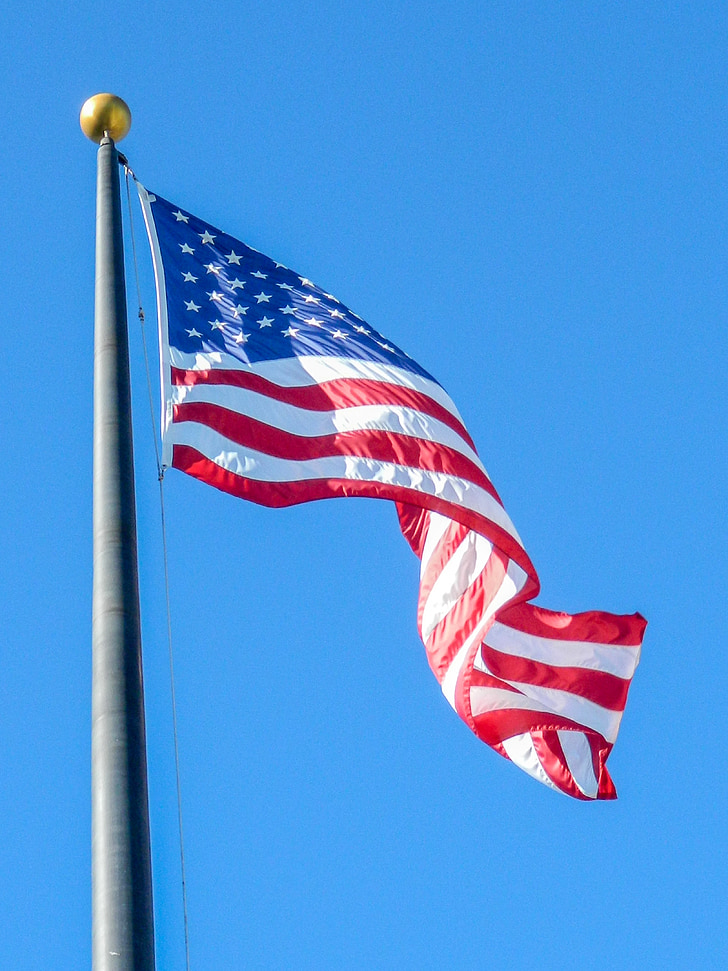 Bandeira, Estados Unidos da América, americana, vermelho, azul, América, Branco